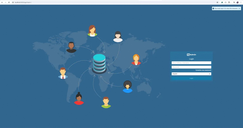 Login page